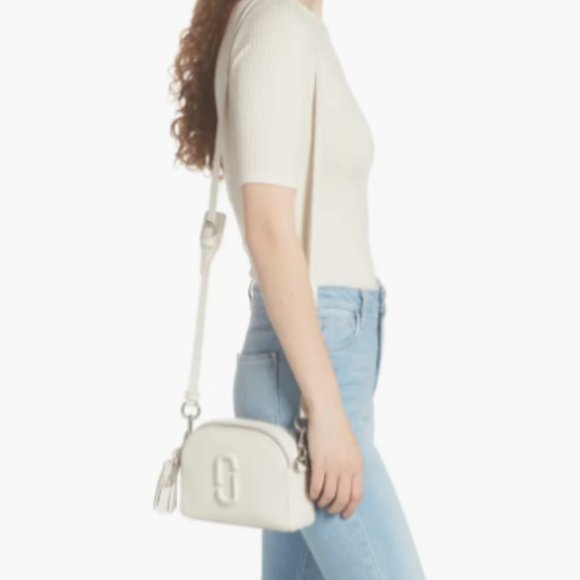 ❌SOLD❌NWT Marc Jacobs The Shutter Leather Crossbody Bag Removable Strap Cotton - Picture 2 of 11